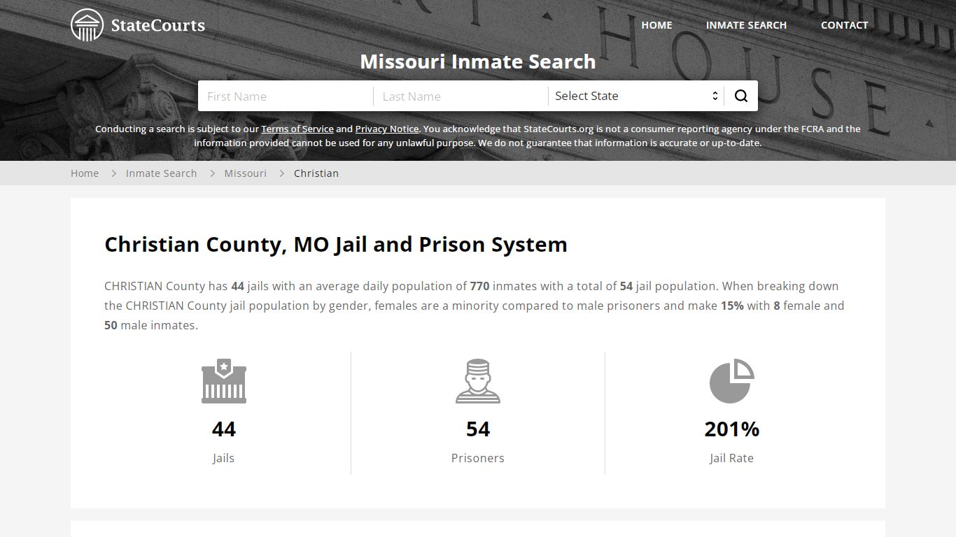 Christian County, MO Inmate Search - StateCourts